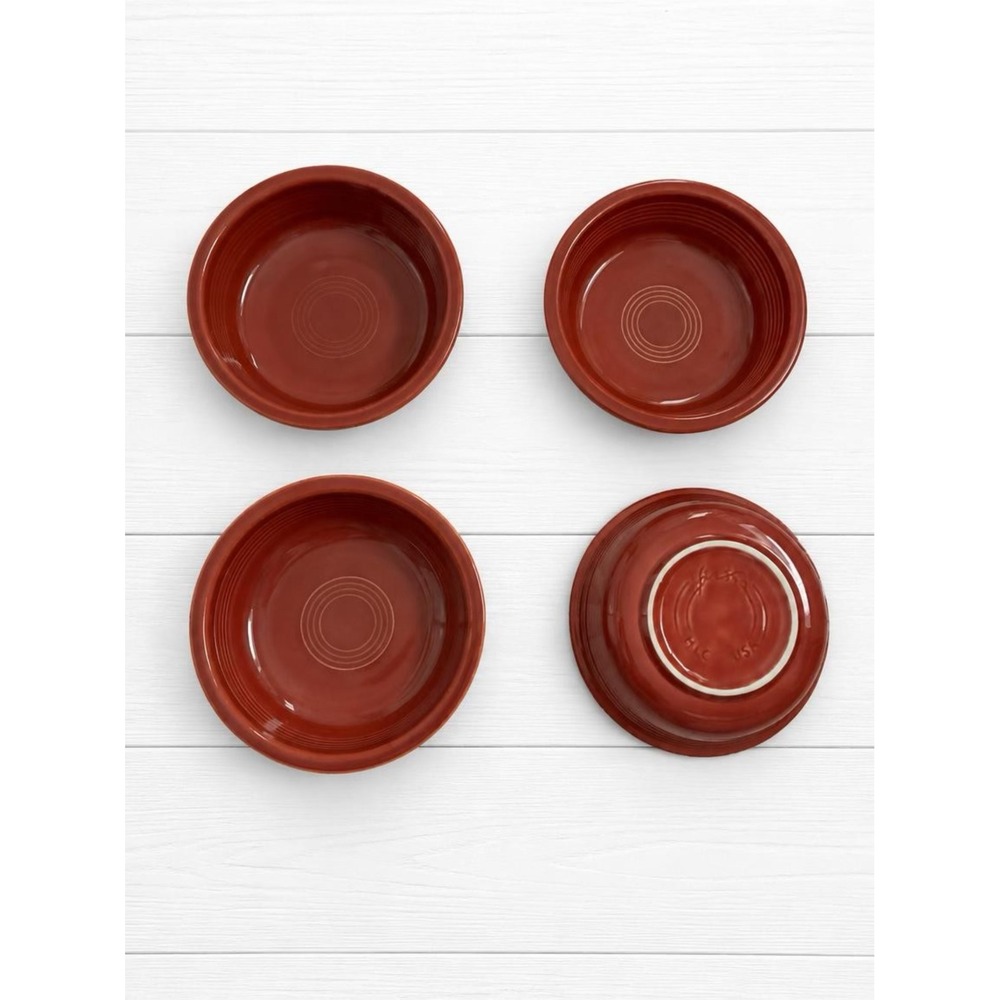 Fiesta Paprika Soup Cereal Bowls Set of 4 Retired 7 Inch HLC USA Ceramic